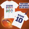 Personalised Six Nations Rugby T-T-Shirt Custom Name Number Fans Gift Unisex Top