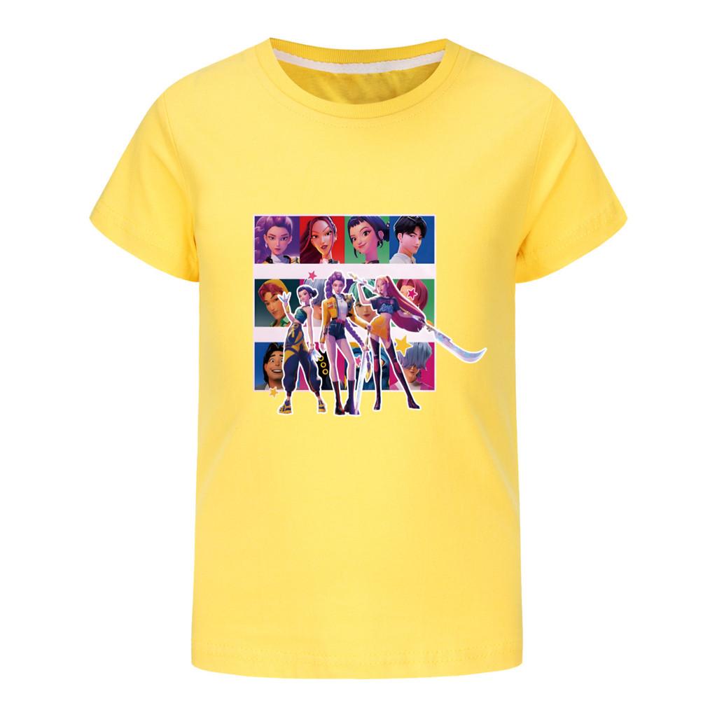 5036 Kids Girls Boys Rumi Mira Zoey Print Casual Cotton Short Sleeves T-Shirt