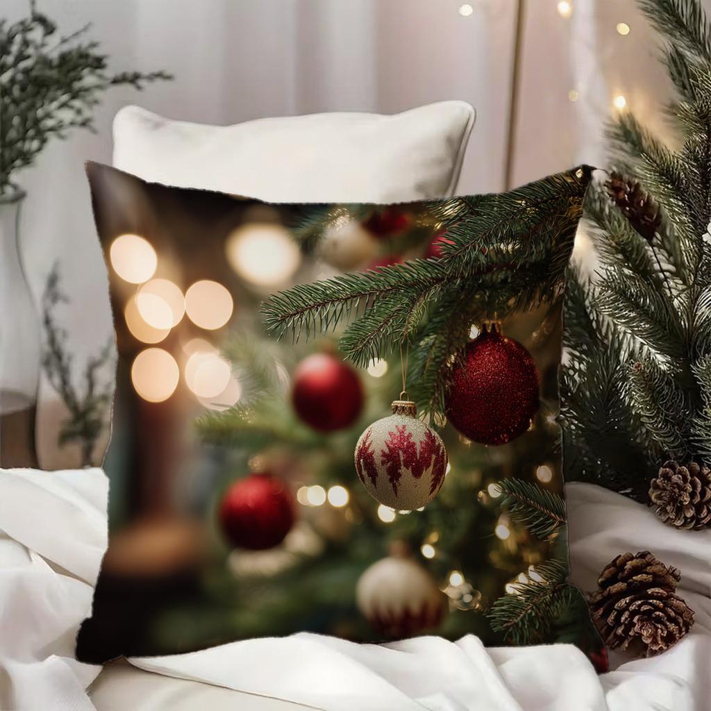 Stained Glass Christmas Tree Pillow Coversuitable For Sofa Car Bedroom Decorative Cushion Cover Pillow Cover