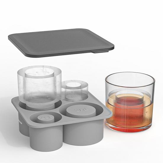 Silicone Cylinder Ice Tray with Lid Portable Popsicle Maker Easy Release Ice