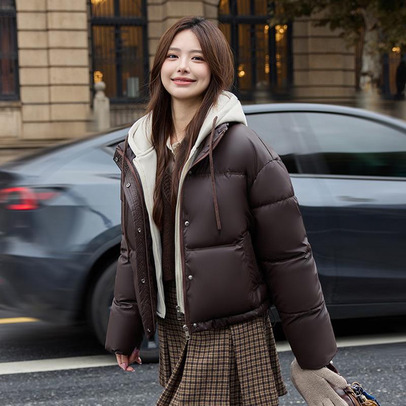 Winter new drawstring hooded thickened short cotton-padded casual small student cotton-padded jacket trendy