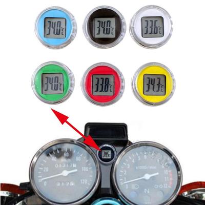 Mini Motorcykel Termometer Klistra Typ Temperaturmätare Digitala Instrument Vattentät Motorcykel Interiörtillbehör 6 Färger