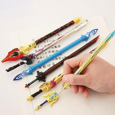 Game Genshin Impact Metal Sign Pens Cosplay Stationery Weapons Tartaglia Arataki Raiden Shogun Thomas Sword Props Fans Gift