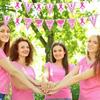 Paper Breast Cancer Backdrop Banner Single Side Breast Cancer Awareness Flag  Charity Activities
