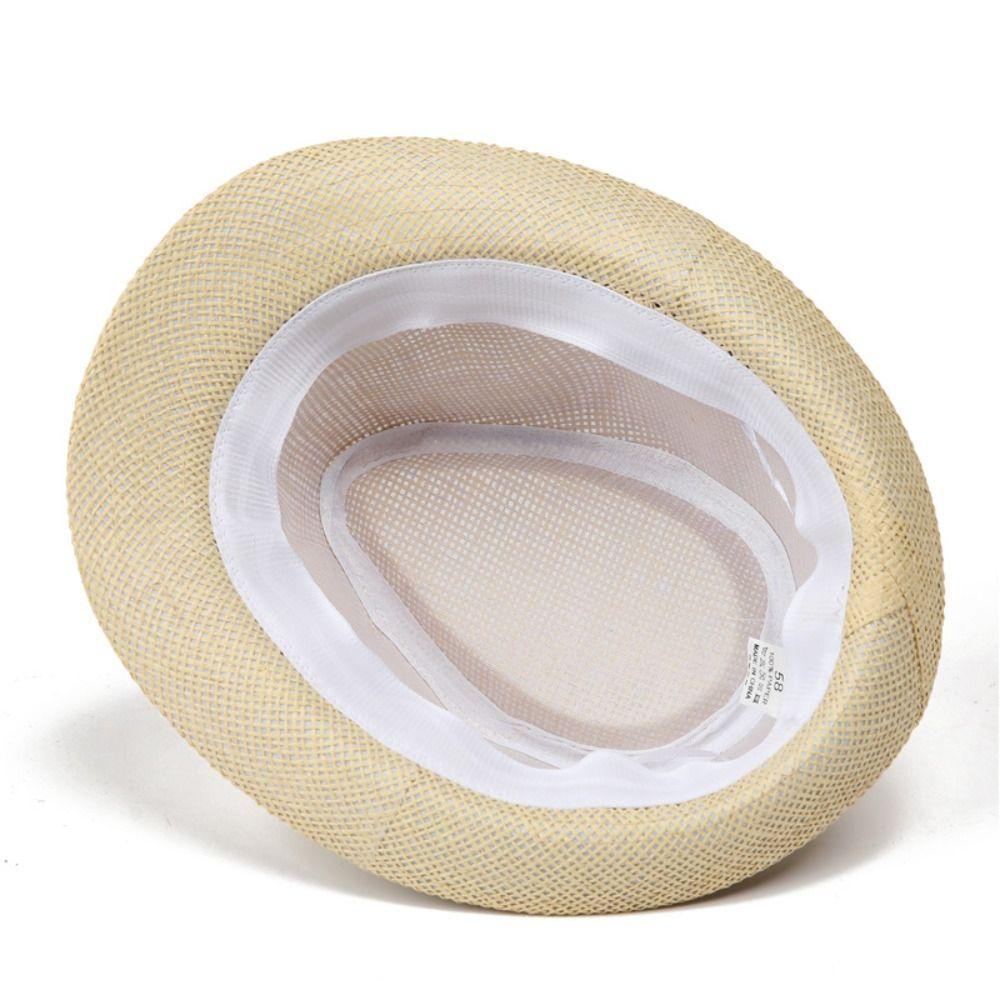 Vintage Cowboy Jazz Cap Wide Brim Panama Cap Elegant Men Straw Hat  Holiday