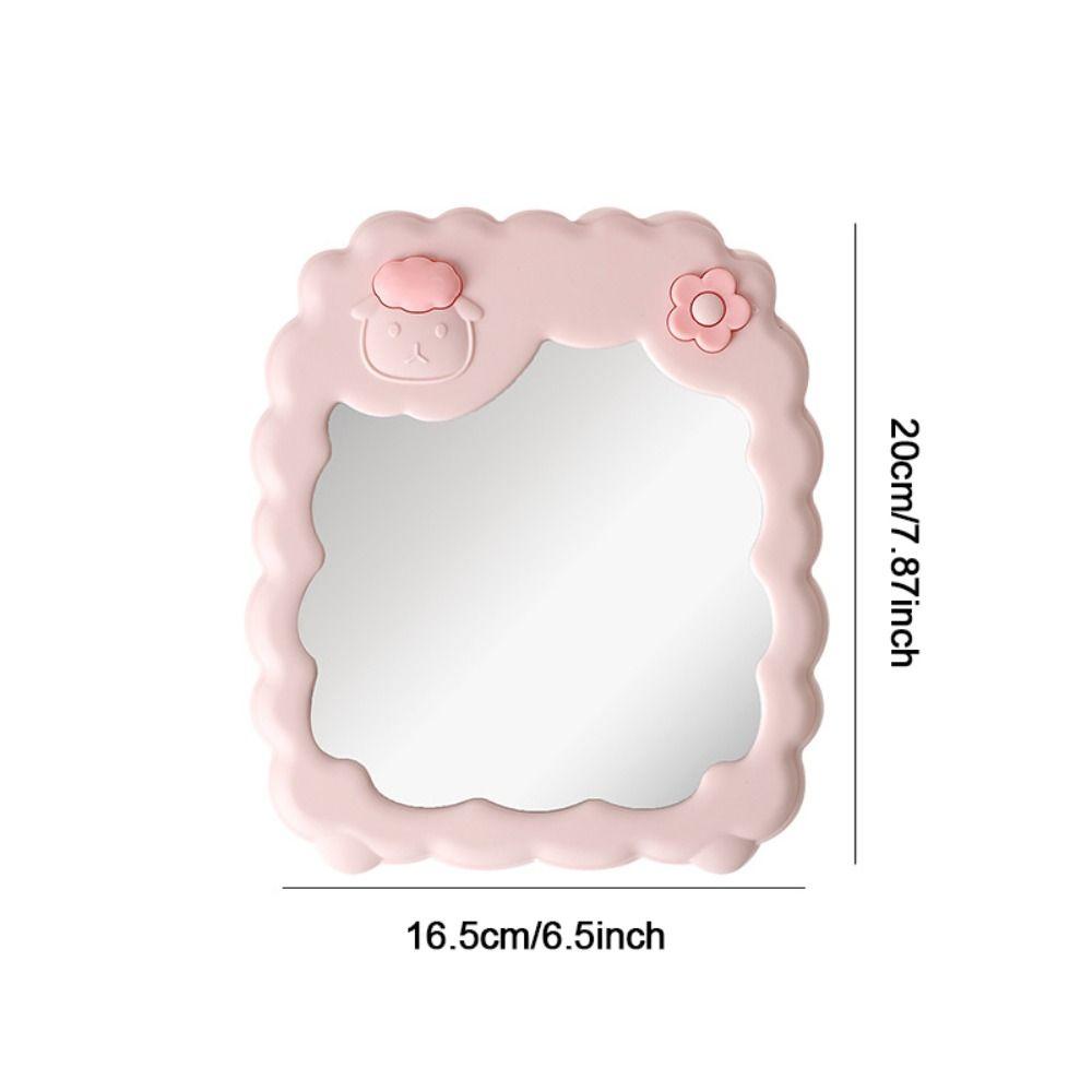 Personalized Cartoon Desktop Stand Mirror Folding Kawaii Makeup Mirror Cute Sheep Beauty Vanity Mirror Bedroom