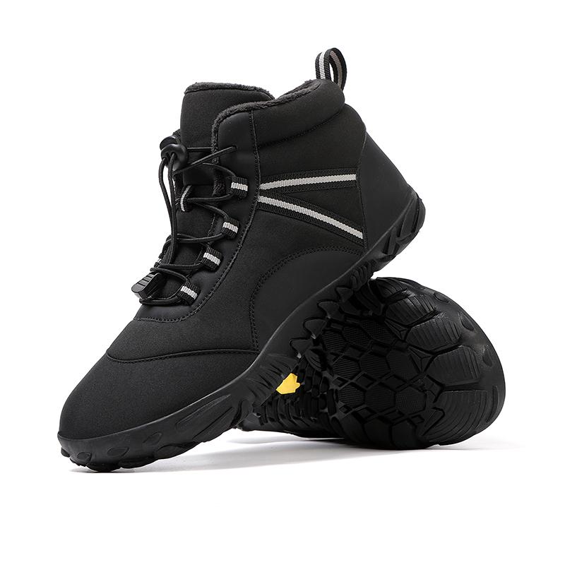 

New Winter Men Hiking Boots High Top Warm Snow Boots Wide Toe Shoes Simple Oil Resistant Design 36 чёрный