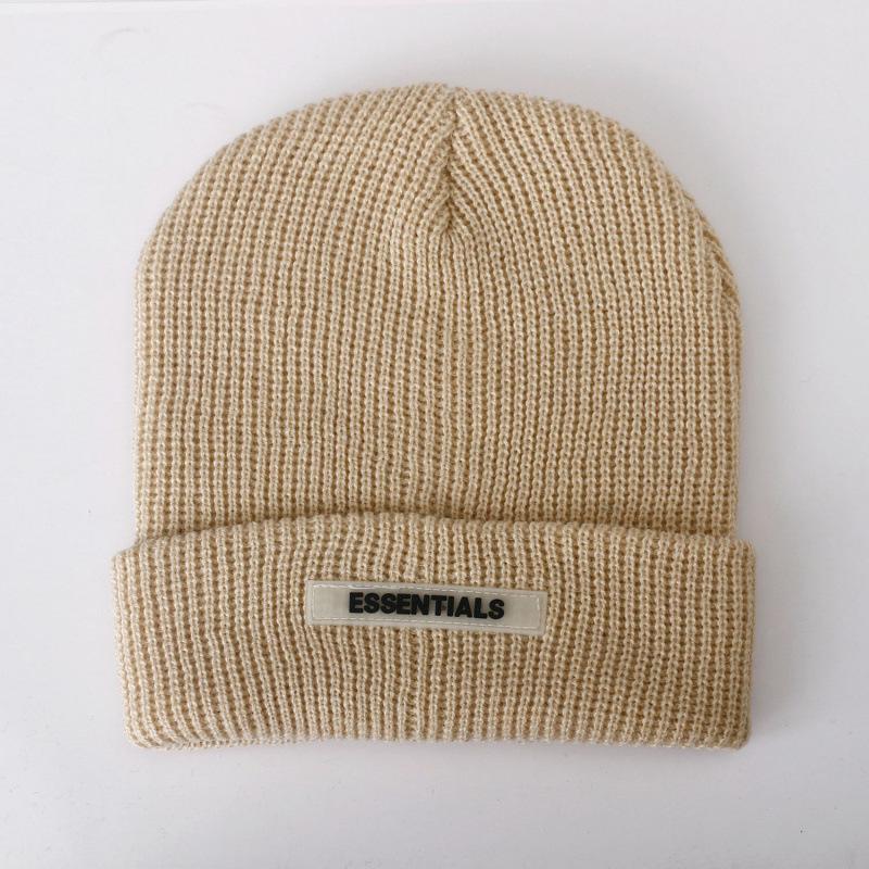 Essentials Knitted Hat Alphabet Wool Hat Knitted Hat Big Head Circumference Beanie Hexagonal Melon Vest Hat