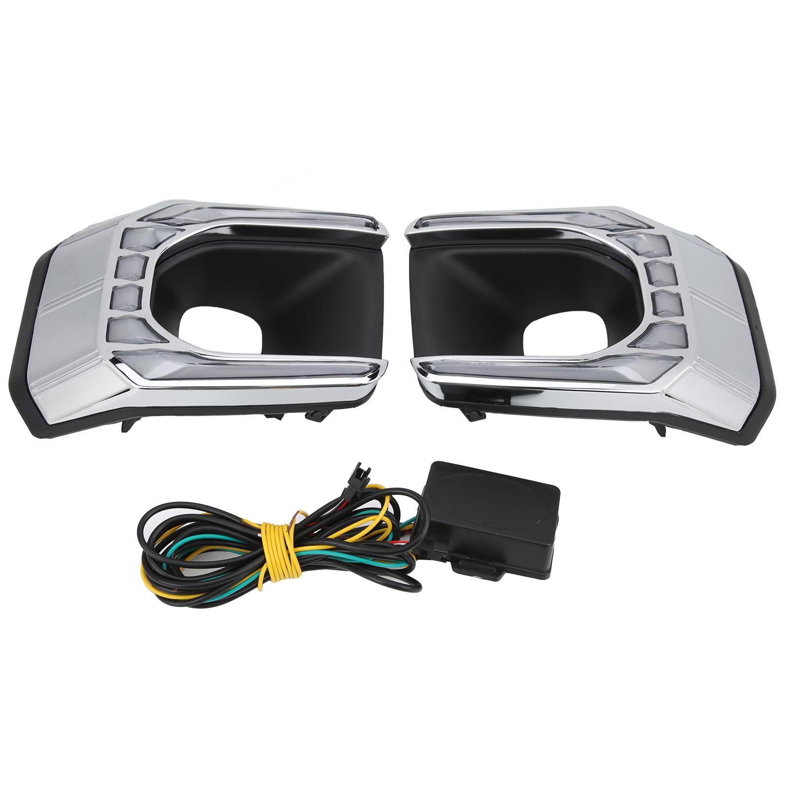 

Pair Car Daytime Running Light LED Electroplate Replacement for Hilux Revo Rocco 2020‑2021