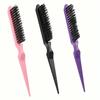 1pcs Pointed Tail Three Row Hair Comb, Fluffy Hair Styling Comb, Hair Cleaning And Hairdressing Tools