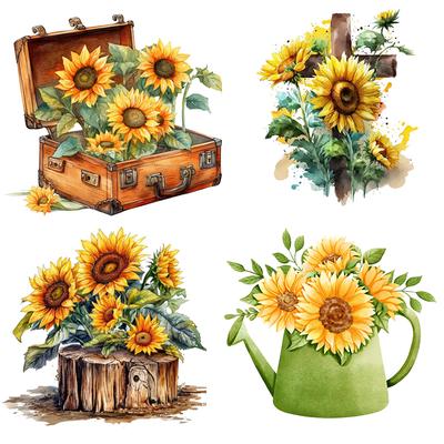 T765 # Sonnenblumen Wand Aufkleber Kinder Zimmer Hintergrund Home Dekoration Wandbild Wohnzimmer Tapete Lustige Aufkleber