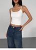 6967 #Human Cotton Solid Color Simple And Versatile Sling Vest, Spice Girl With Chest Pad Base, Short Outer Top