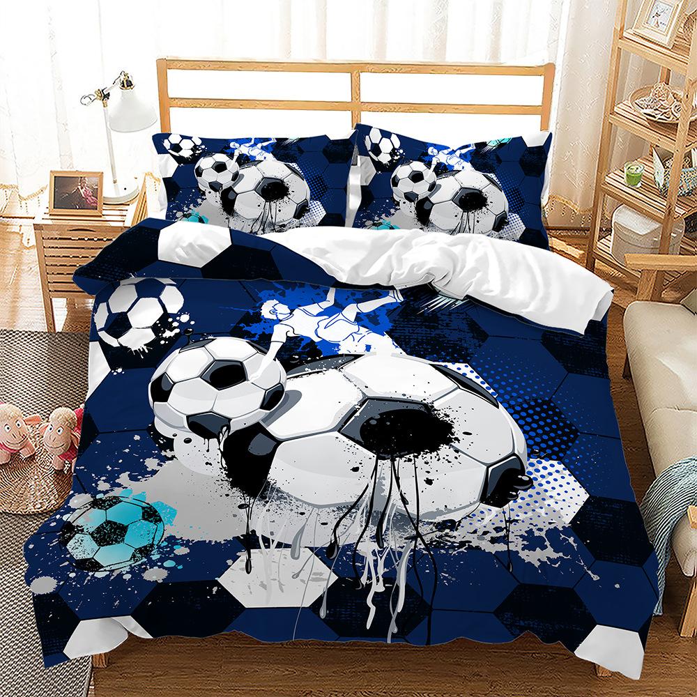 

Basketball Football 3D Digital Printed Bed Kit Three Piece Quilt Cover 135 * 200 (two-piece set) 90g