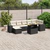 VidaXL Garden Lounge Set with Cushions 8 Pcs, Patio Sofas, Patio Furniture Set, Outdoor Furniture, Black 3272743