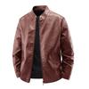 Spring and autumn new men's leather jacket stand-up collar jackets teen trendy men's decorative casual trendy leather jacket