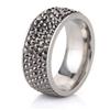 8mm Fashion Zircon Inlaid Gradient Ring for Women Men Stainless Steel Exquisite Ring Jewelry Party Birthday Gift Wholesale
