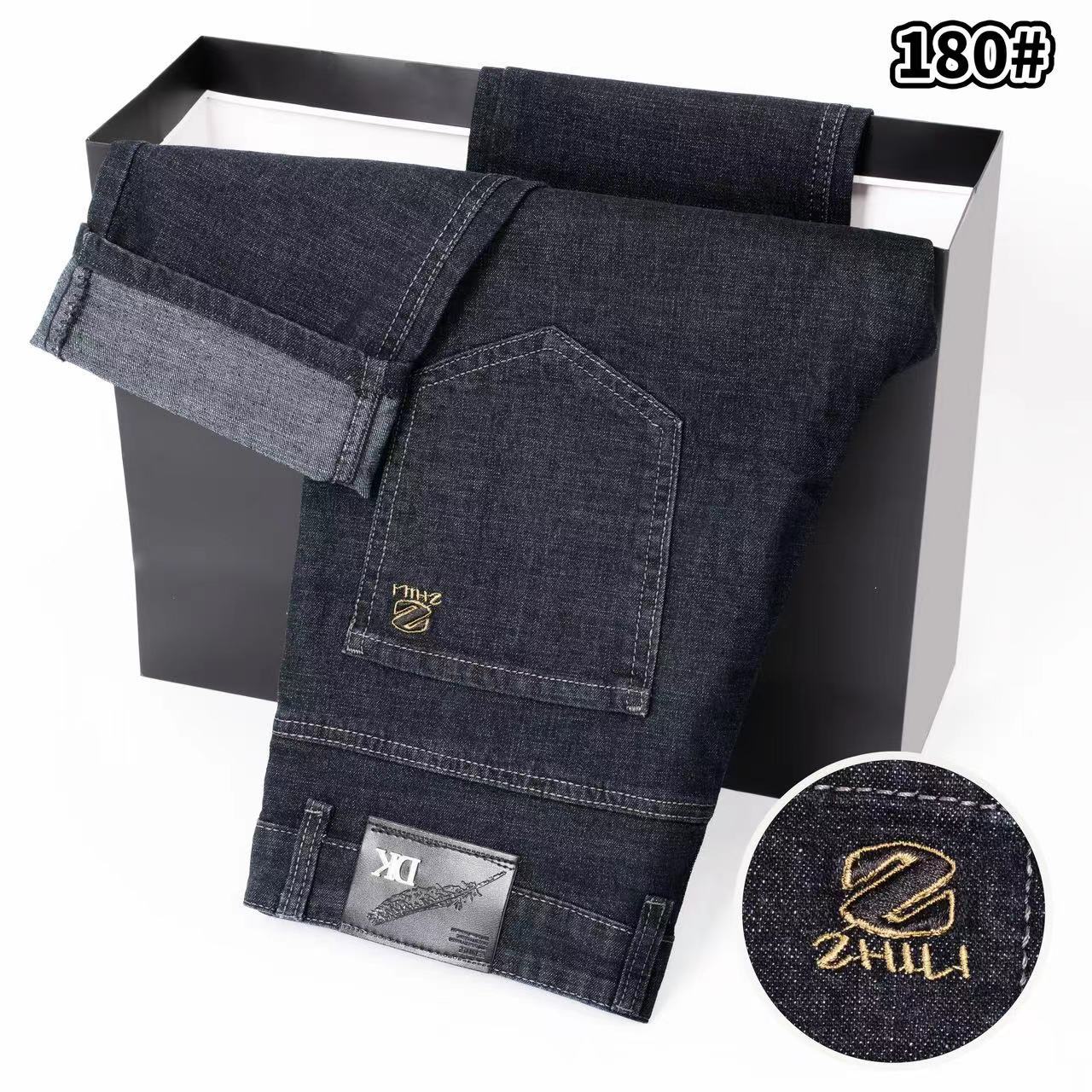 

Плотные джинсы из денима с флисом для мужчин, прямые свободные джинсы с высокой талией, модные и стильные повседневные брюки 31 чёрный