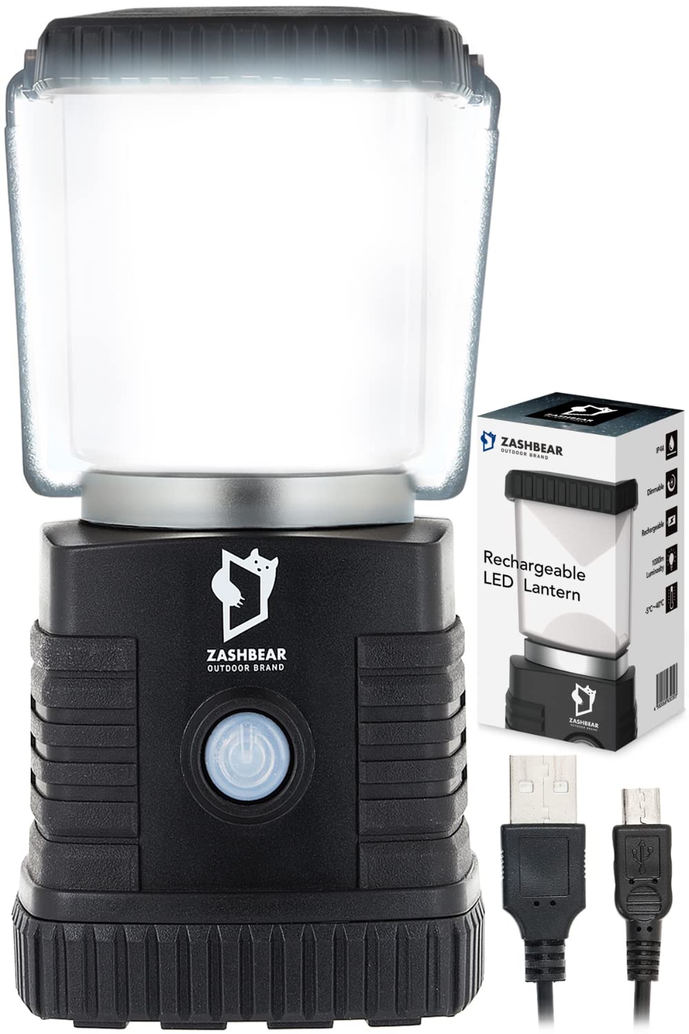 Перезаряжаемый светодиодный фонарь ZASHBEAR [Нет. 1 Яркость] Перезаряжаемый фонарик ZASHBEAR Кемпинговый светильник Фонарь с USB-зарядкой