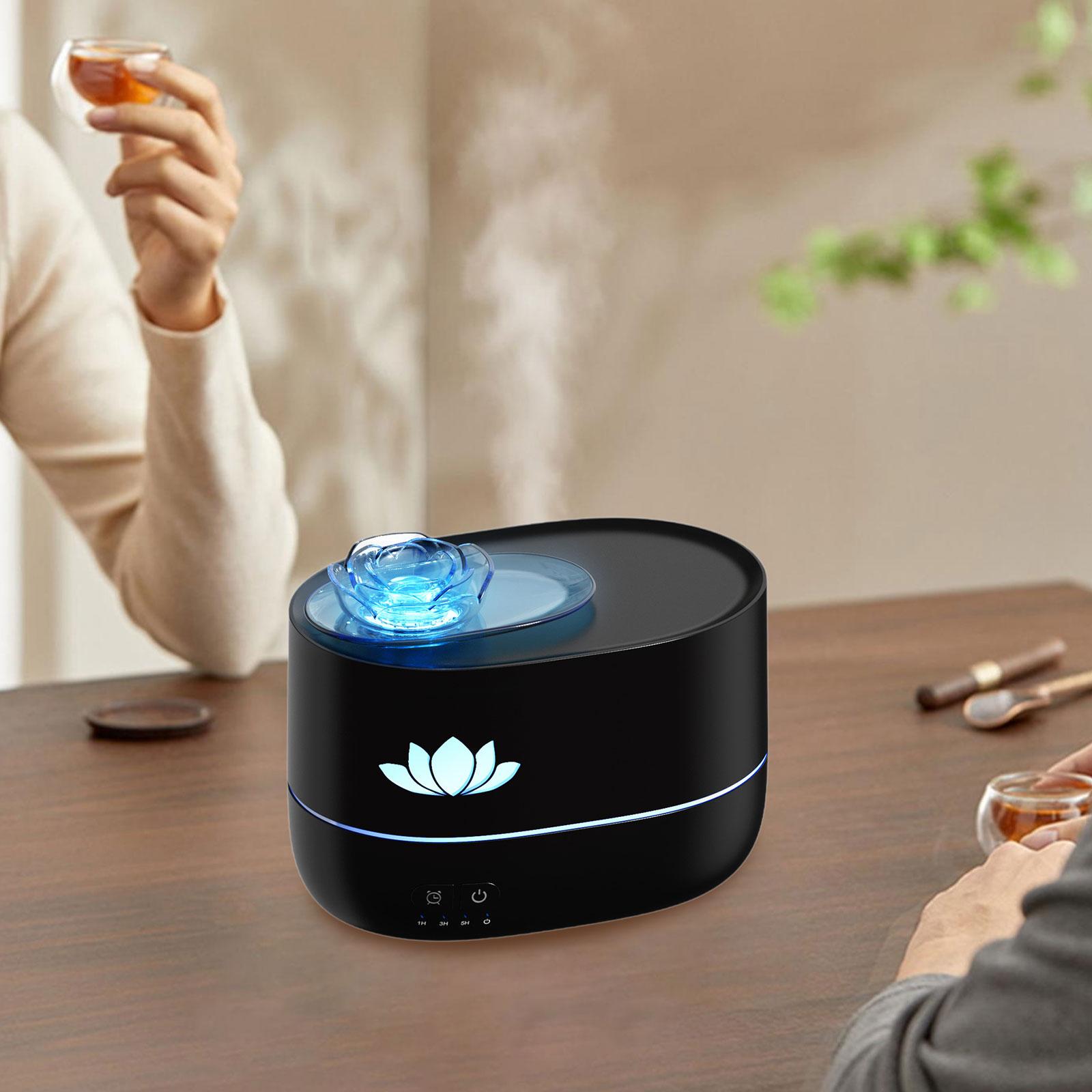 

Эфирное масло диффузор 3 передач таймер красочный окружающий ночной свет настольный увлажнитель для отеля настольный гостиная спальня дом чёрный