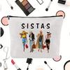 Large Capacity Linen Makeup Bag: Cross-Border Printed Cosmetic Storage with Zipper