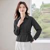 Women's Professional Zippered Thickened Slim-Fit Shirt