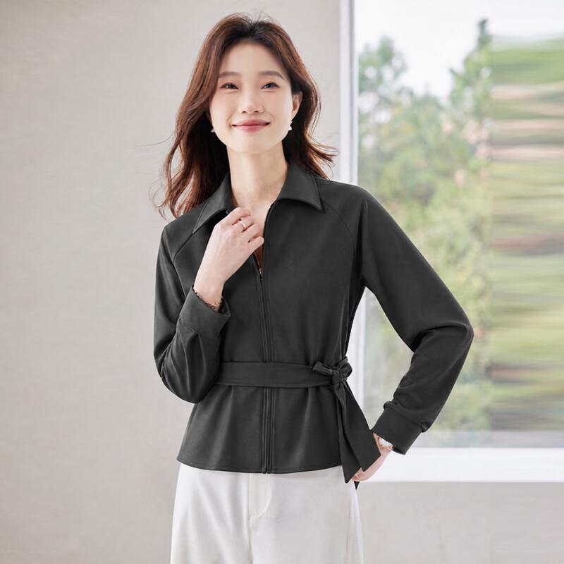 Women's Professional Zippered Thickened Slim-Fit Shirt