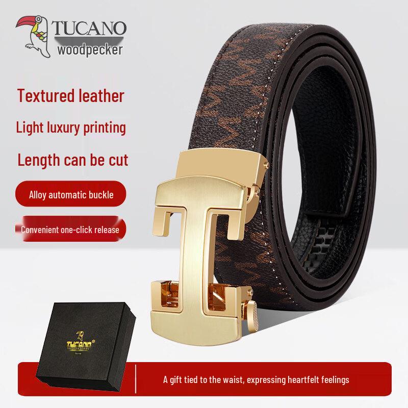 Woodpecker Men s Automatic Buckle Business Casual Belt 120cm