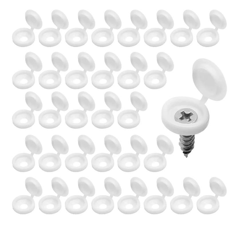 1000pcs Hinged Plastic Screw Cap Cover Fold Snap Protective Cap Button For Car Furniture Decorative Nuts Cover Bolts Hardware