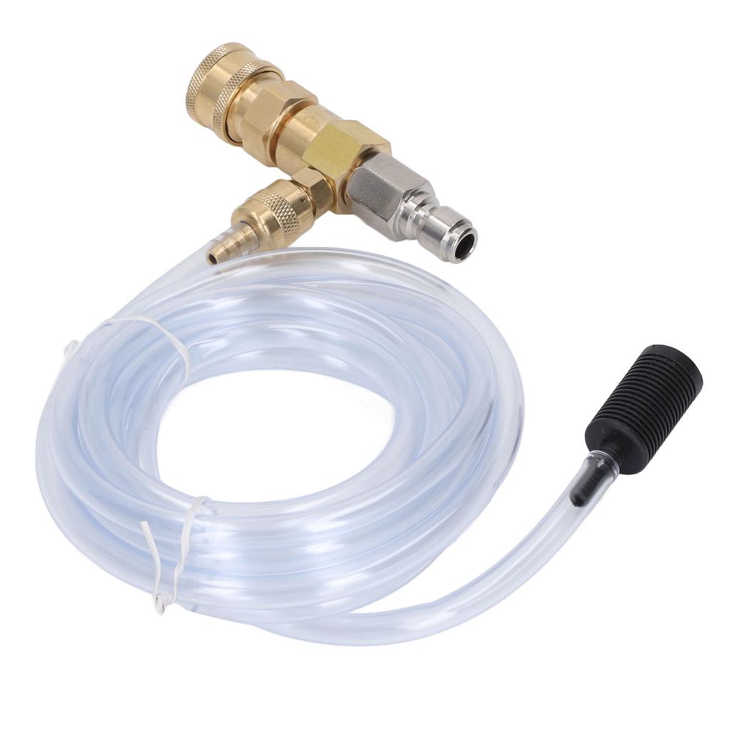 Chemical Injector Brass Stainless Adjustable Downstream Injector with 9.8ft Tube for Pressure Washer 5000PSI