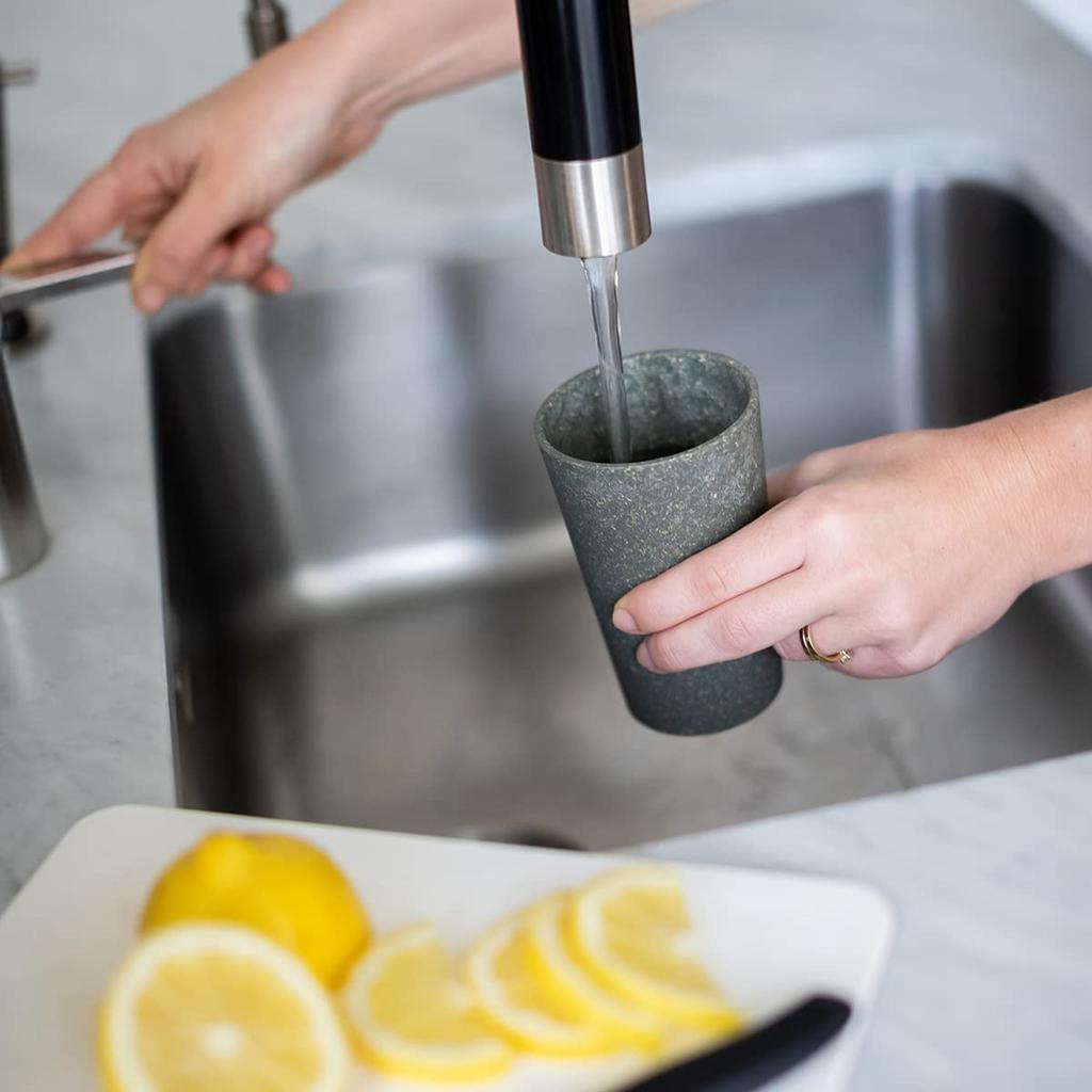 KOZIOL 350ml Gray Cups, Set of 2, Unbreakable, Dishwasher Safe, CONNECT