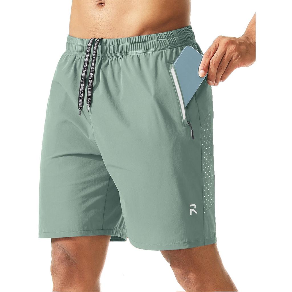 Pantalones Cortos Deportivos Ligeros de Secado Rápido Transpirables Casuales para Hombre con Cintura Elástica y Bolsillo con Cremallera