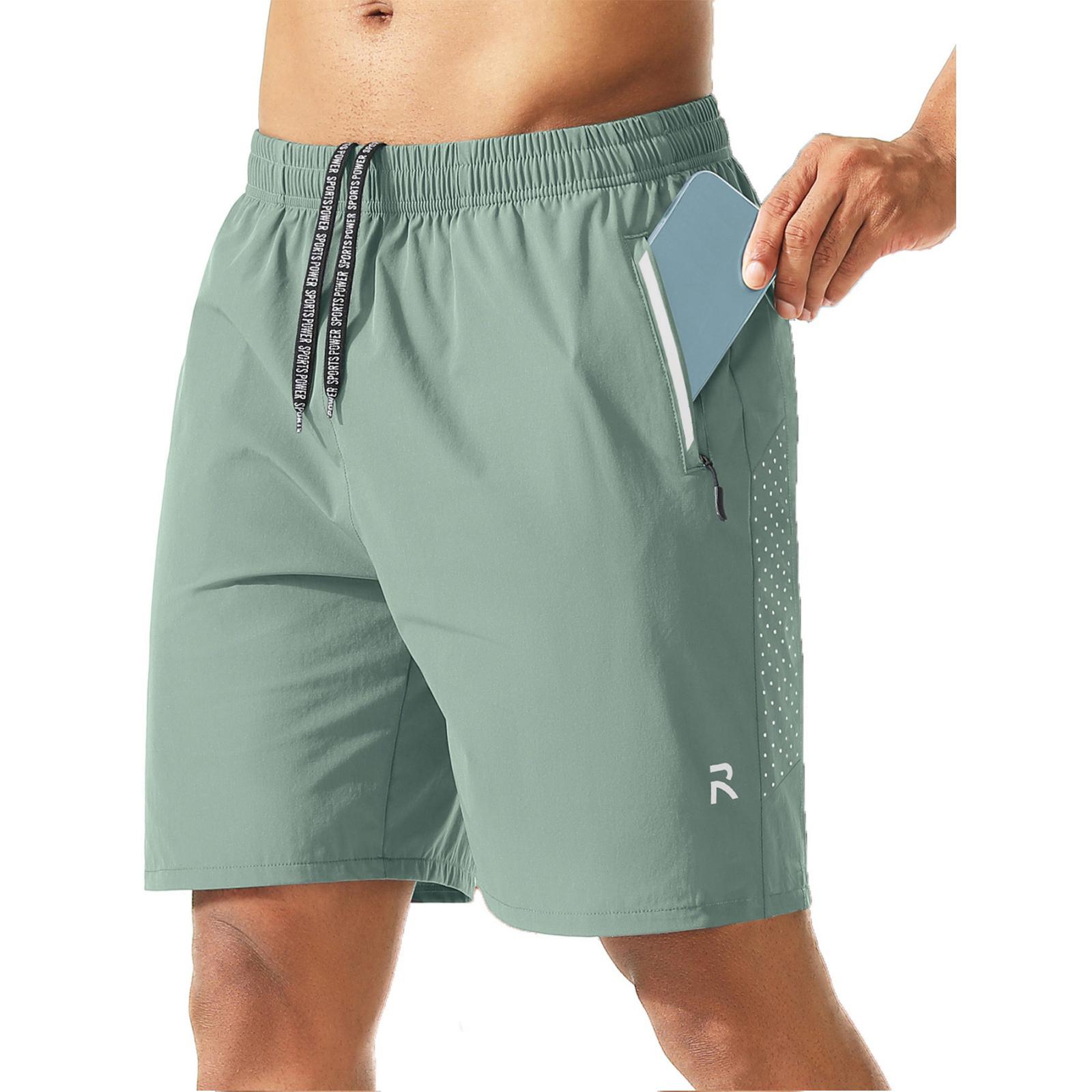 Chicago Rose Heren Atletische Shorts met Elastische Tailleband en Ritszak Lichtgewicht Sneldrogend Ademend Casual Sportshorts M