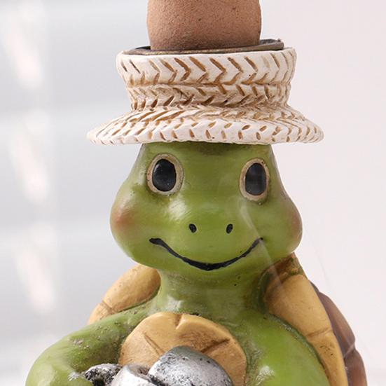 Resin Incense Holder Waterproof Sunproof Decorative Small Turtle Figurine Garden Balcony