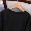 Plus Size Women's Loose Fit Split Hem Short Sleeve T-Shirt