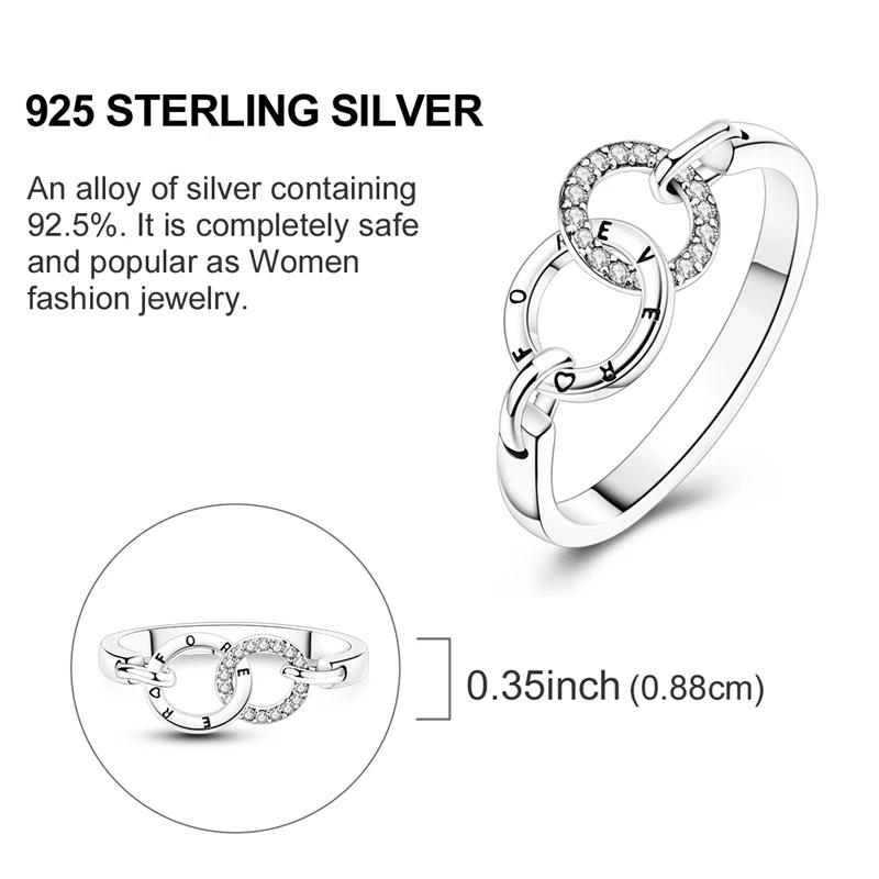 Rings Original 925 Silver Rings Simple Zircon Heart Ring for Wedding Valentine's Day Women Ring Jewelry Gift