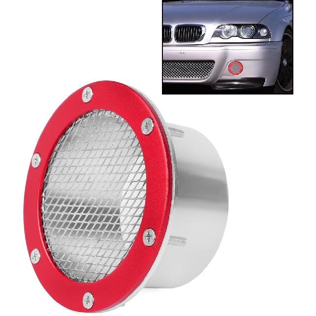Intake Air Duct Vent Mesh Grille Inlet Cover, Trim Hood Scoop Accessory Red
