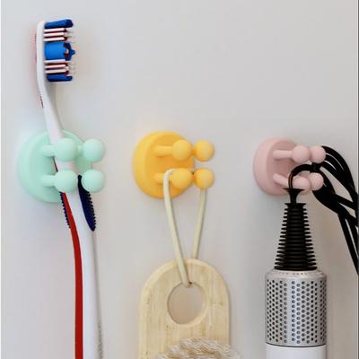 Must-Have Silikon-Zahnbürstenhalter Selbstklebend Multifunktionaler Steckerhalter Stark Wasserdichter Haken Hängender Schlüssel