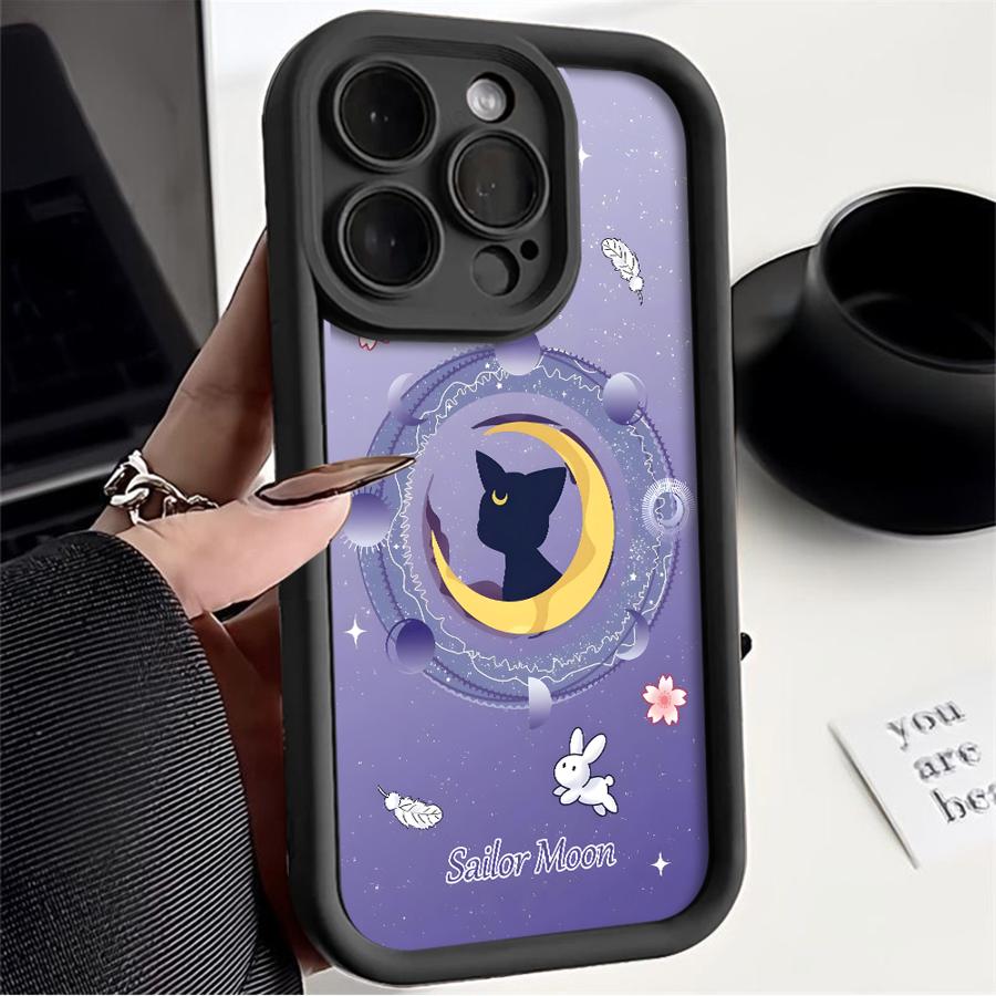 Case for iPhone 17 Pro Max 17Pro 16 Air 12 Pro 11 15 Plus 14 13 Phone Cover S-Sailor Moon Cute Cat