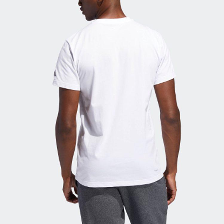 Adidas T Shirts Men's White Crew Neck Moderate Straight Fit DU6858