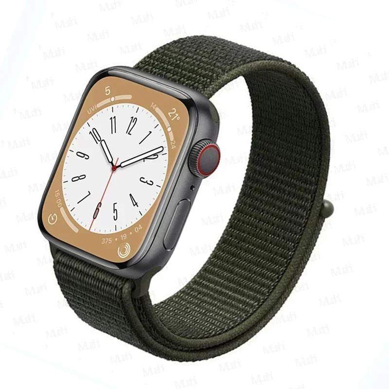 Nylon loop Strap For Apple Watch bands 46mm 44mm 40mm 45mm 41mm 42mm Sport Bracelet iwatch Ultra 2 49mm Series 10 9 8 se 7 6 5 4 Strap