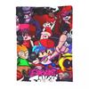FNF Bad Time Trio Friday Night Funkin Blankets Soft Warm Flannel Throw Blanket Bedspread for Bed Living Room Picnic Travel Home