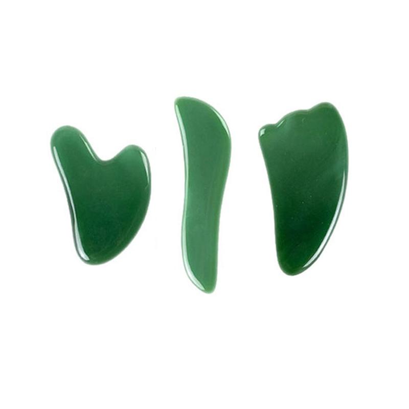 

3pcs Dark Green Jade Scraping Board Set For Body Gua Sha Acupuncture Massage Spa Facial Lifting Beauty Anti Aging Skin Care Tool