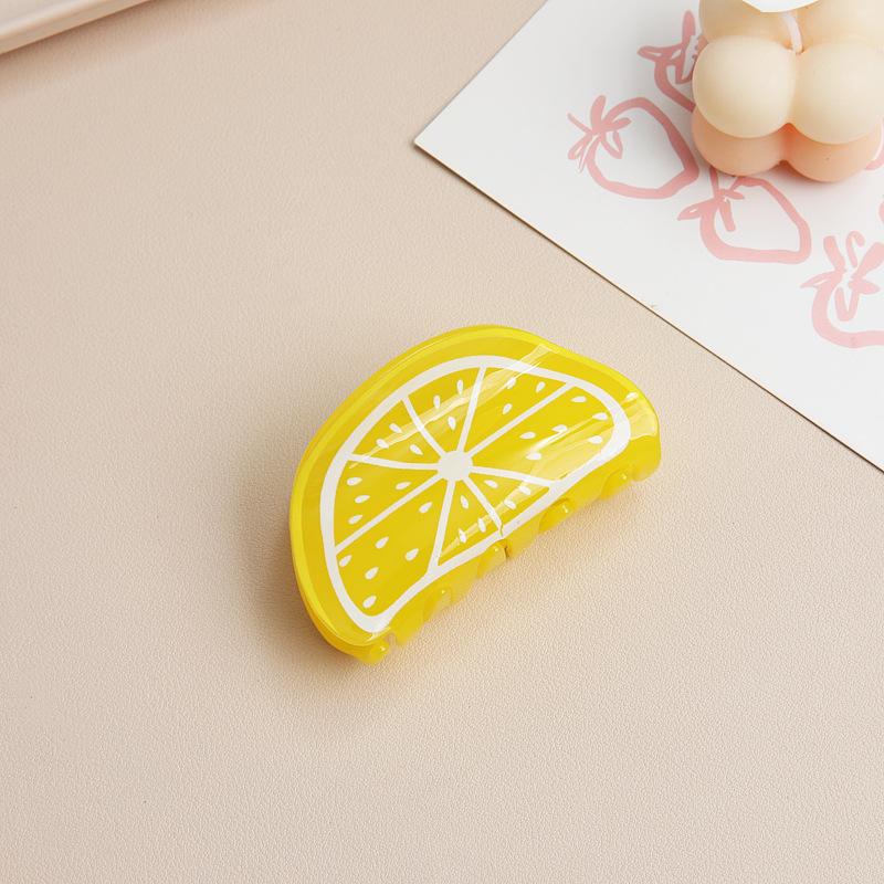 Creative Fruit Lemon Scratch Clip Acrylic Hair Accessories Hair Scratch Back Head Hairpin Shark Clip