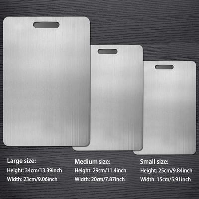 3pcs Stainless Steel Cutting Boards - Thick Food Grade for Meat, Vegetables & Fruits | Dishwasher Safe & Knife Friendly
