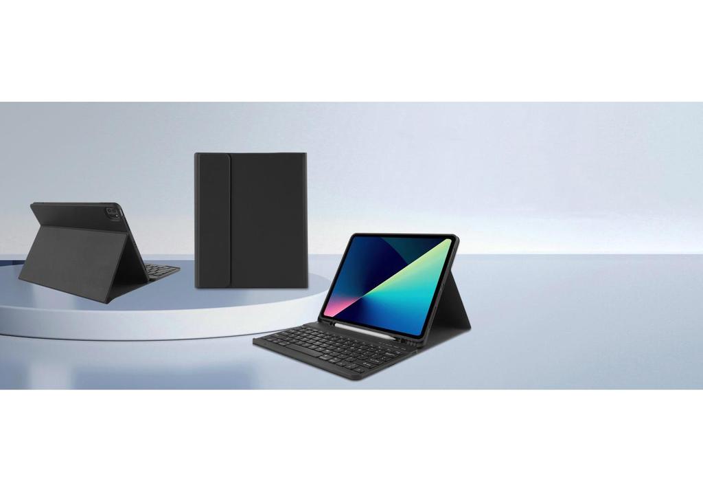 iPad Pro 12.9" Leather Case with Detachable Magnetic Keyboard & Stylus Holder