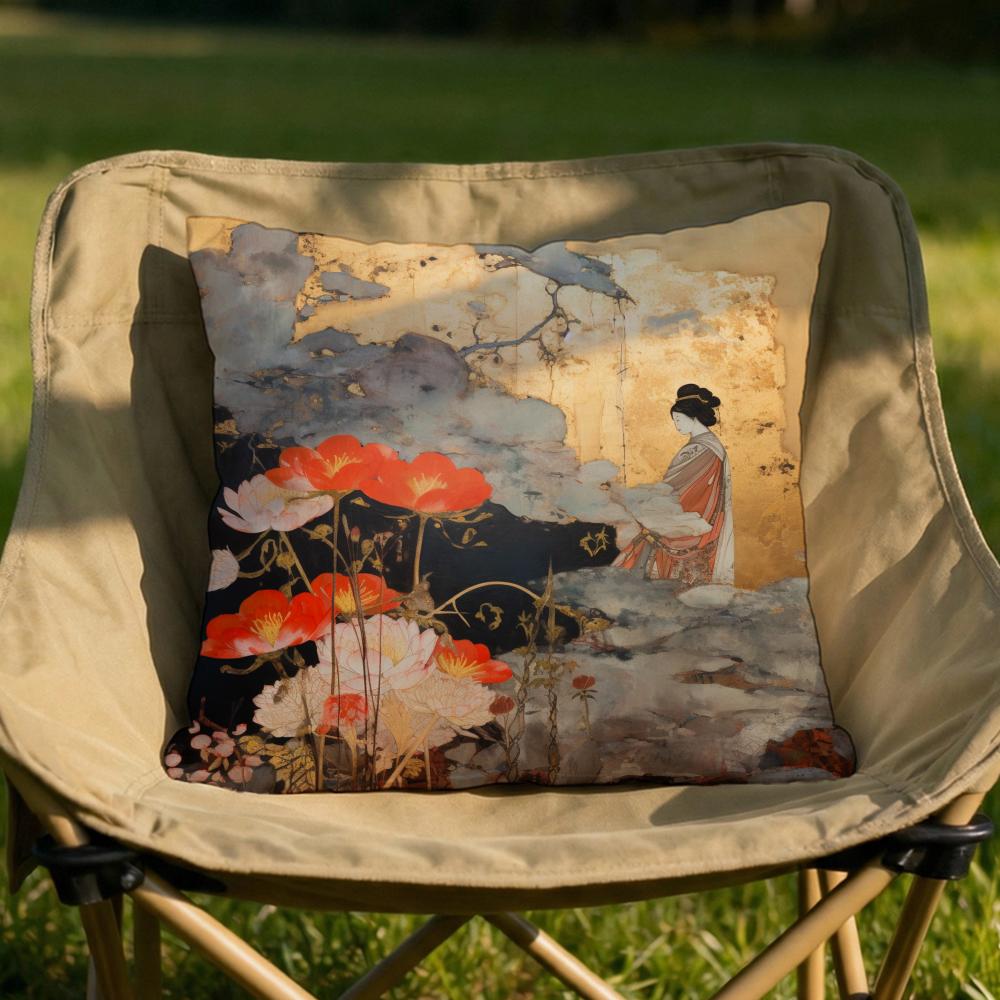 Elegant Chinese Art Cushion Cover Soft Reversible Durable Pillow Cover MultiScene Use for Home Car Daily Comfort