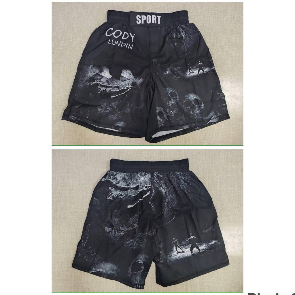 MMA Muay Thai Kickboxen Shorts Fitness Unisex Herren Damen Workout Schnelltrocknend Druck Elastischer Bund Gym Fitness Training