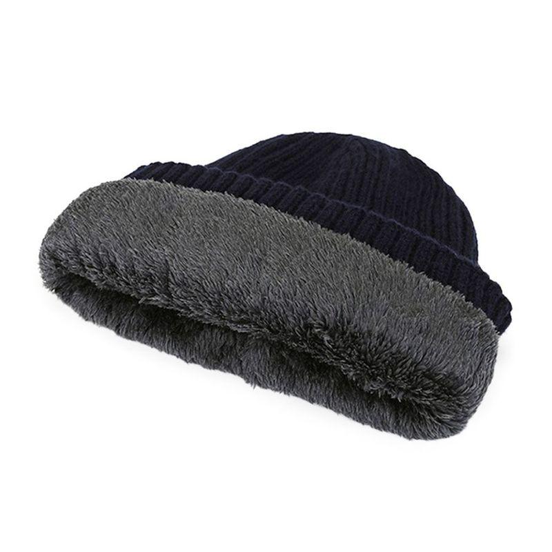 Winter Soft Knitted Hat Windproof Fleece-Lined Ear Protection Cap Thick Warm Beanies Hat Outdoor