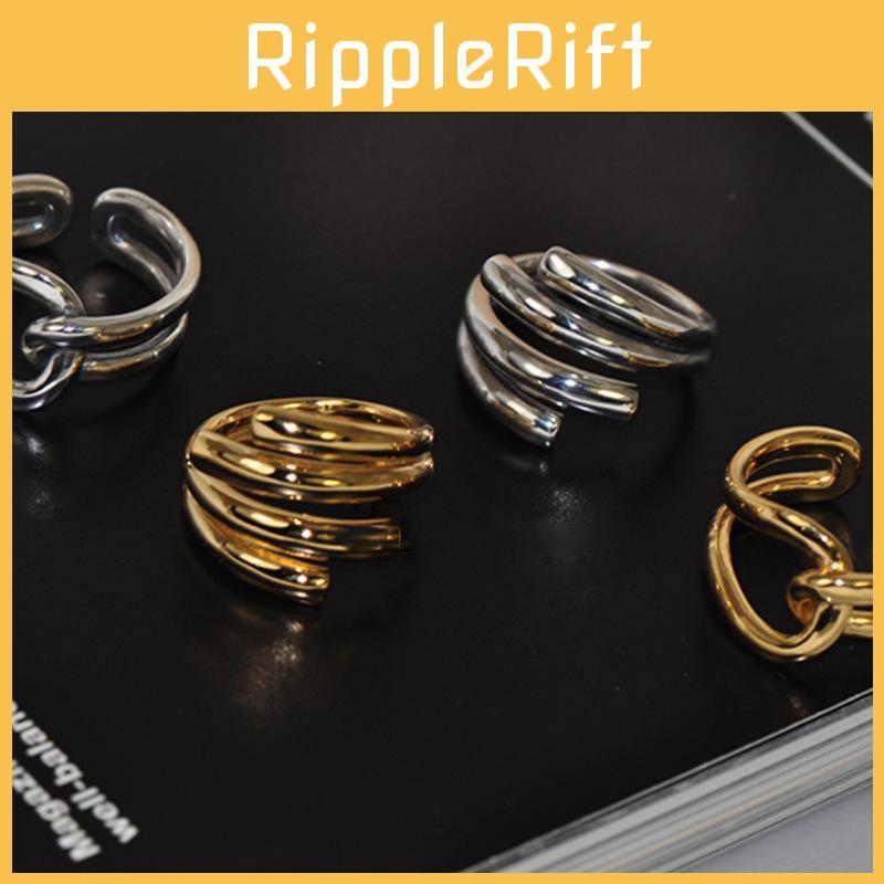 Stylish Korean Retro Geometric Open Adjustable 925 Sterling Silver Ring For Women