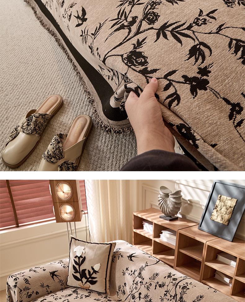 Französischer Retro Chenille Sofabezug - Universal Vier Jahreszeiten Anti-Katzenkratzschutz